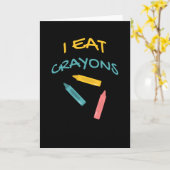 Carte Je Mange Crayons Kindergarten Dessin Couleur Humou (Fleur jaune)
