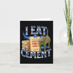 Carte Je Mange Du Ciment Maudit Chat Drôle Mème Curieuse
