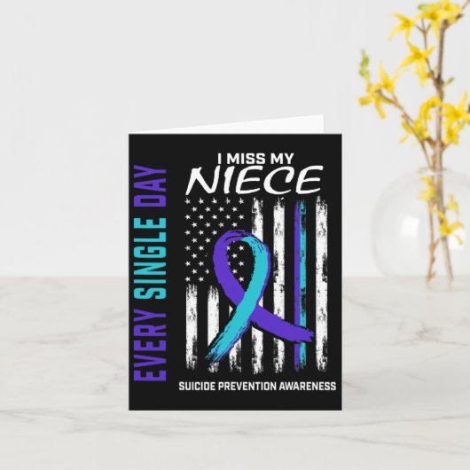 Carte Je Manque Ma Nièce Prévention Du Suicide Ameri (Fleur jaune)