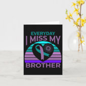 Carte Je Manque Mon Frère Coeur Ruban Sensibilisation au (Fleur jaune)