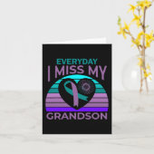 Carte Je Manque Mon Petit-Fils Tous Les Jours - Suicide  (Fleur jaune)