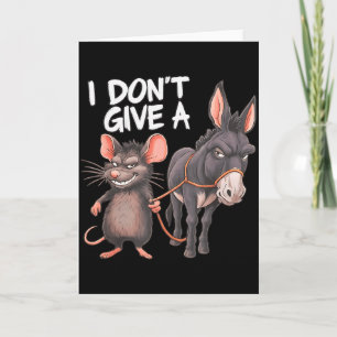 Carte Je Me Fiche Complètement D'un Âne De Souris De Rat