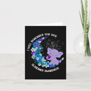 Carte Je me rappellerai pour vous Alzheimer Awareness El