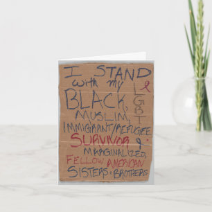 Carte Je me tiens avec ma communauté LGBT, noire, musulm