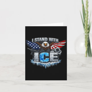 Carte Je me tiens avec un support de glace en glace