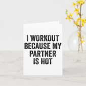 Carte Je M'Entraîne Parce Que Mon Partenaire Est Hot Gym (Fleur jaune)