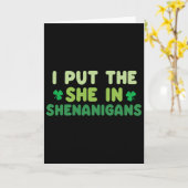 Carte Je Mets La She Dans Shenanigans St Patricks Day Ir (Fleur jaune)