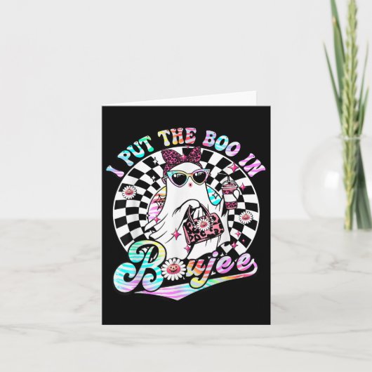 Carte Je mets le Boo dans Boujee Ghost Retro Zèbre Léopa (Devant)