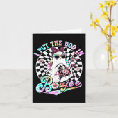 Carte Je mets le Boo dans Boujee Ghost Retro Zèbre Léopa (Fleur jaune)