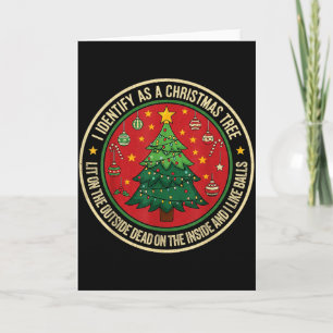 Carte Je m'identifie comme un arbre de Noël allumé à l'e