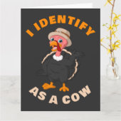 Carte Je m'identifie comme une vache : Dessein animé de  (Fleur jaune)