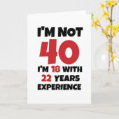 Carte Je n'ai pas 40 ans (Fleur jaune)