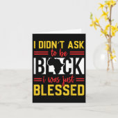 Carte Je N'Ai Pas Demandé D'Être Noir JunetDix Histoire  (Fleur jaune)