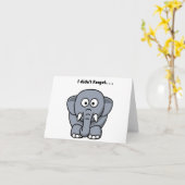Carte Je n'ai pas oublié l'éléphant gris drôle mignon de (Fleur jaune)