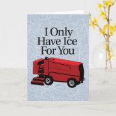 Carte Je n'ai que de la glace pour toi (hockey) (Fleur jaune)