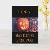 CARTE JE N'AI QUE LES YEUX POUR "VOUS" HALLOWEEN (Fleur jaune)