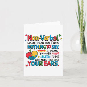 Carte Je n'ai rien à dire à Auti