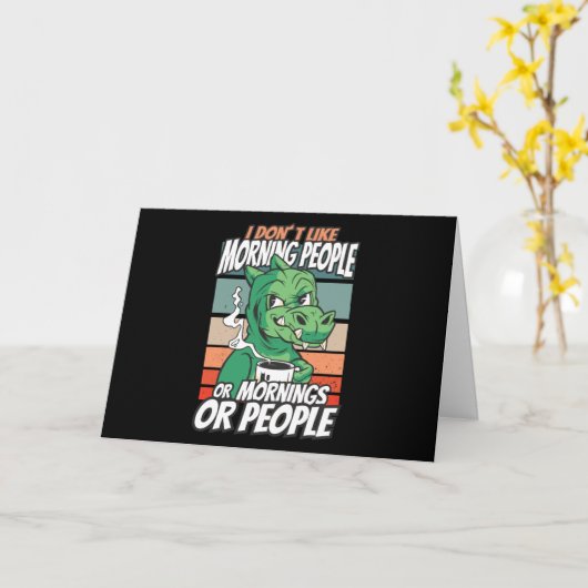 Carte Je n'aime pas les matins, les matins ou les gens (Fleur jaune)