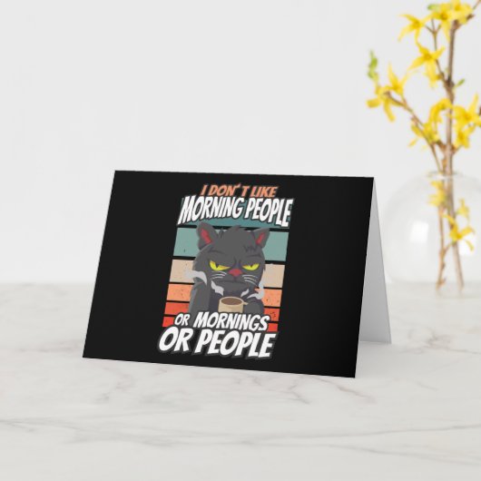 Carte Je n'aime pas les matins, les matins ou les gens (Fleur jaune)