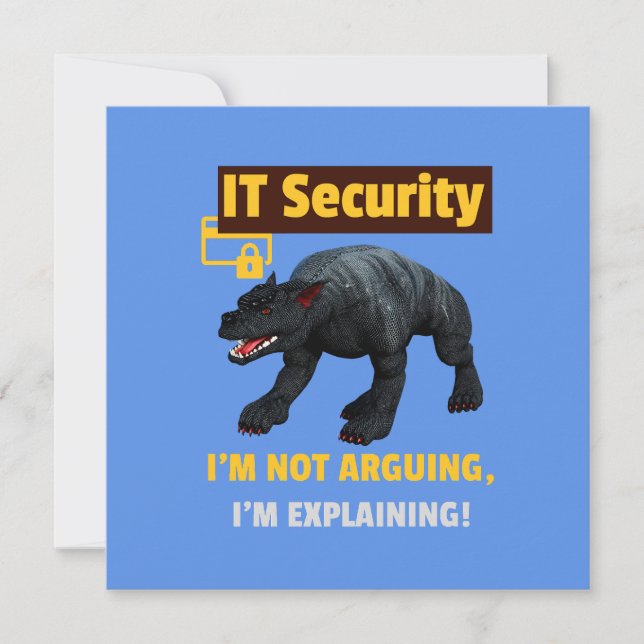 Carte Je ne discute pas, j'explique Funny IT Security (Devant)
