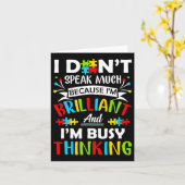 Carte Je Ne Parle Pas Beaucoup De Brillant Autisme Autis (Fleur jaune)