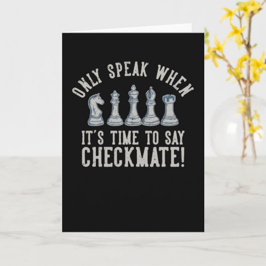 Carte Je ne parle que Checak Check mate Funny Chess (Fleur jaune)