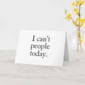Carte Je ne peux pas les gens aujourd'hui Minimal Simple (Fleur jaune)