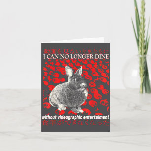 Carte Je ne peux plus dîner Lapin Vintage Japonais
