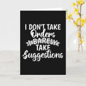 Carte Je ne prends pas de commandes Cadeau de citation d (Fleur jaune)