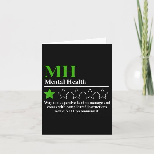 Carte Je Ne Recommanderais Pas Funny Mentals Santé (Devant)