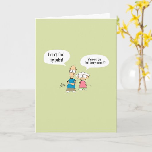 Carte "Je ne sens pas mon pouls" Funny Birthday Card 011 (Fleur jaune)