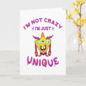 Carte Je ne suis pas fou Je suis juste unique (Fleur jaune)