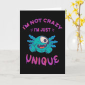 Carte Je ne suis pas fou Je suis juste unique Axolotl (Fleur jaune)