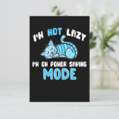 Carte Je ne suis pas Lazy Mode d'économie Blue Cat Amour (Debout devant)