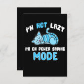 Carte Je ne suis pas Lazy Mode d'économie Blue Cat Amour (Devant / Derrière)