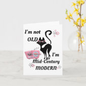 Carte Je ne suis pas vieux, je suis chat rétro moderne d (Fleur jaune)