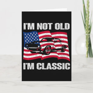 Carte Je ne suis pas vieux, je suis Clic Car Drapeau amé