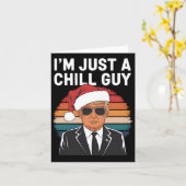 Carte Je ne suis qu'un gars branché Trump Santa Hat Chri (Fleur jaune)