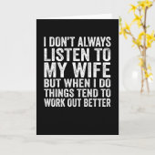 Carte Je n'écoute pas toujours mon épouse Cadeau pour ma (Fleur jaune)