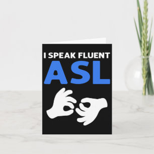 Carte Je Parle De Fluent Asl. Langue des signes main Asl