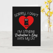 Carte Je passe la Saint-Valentin avec mon chat (Fleur jaune)