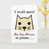 Carte Je passerais 9 vies avec toi Chat de la Saint-Vale (Fleur jaune)