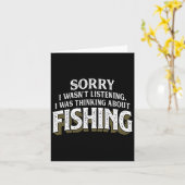 Carte Je Pensais À La Pêche - Drôle Cadeau De Pêche (Fleur jaune)