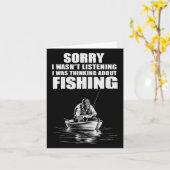 Carte Je Pensais À Pêcher Drôle Pêcheur (Fleur jaune)