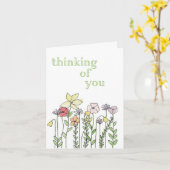 Carte « Je pense à toi » (Fleur jaune)