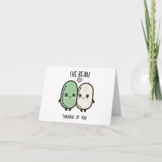 Carte “Je pense à toi Bean” Haricots Kawaii