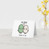 Carte “Je pense à toi” Haricots Kawaii (Fleur jaune)