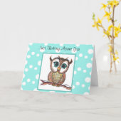 Carte Je Pense À Toi, Le Chouette Aquarelle Vous Manque. (Fleur jaune)