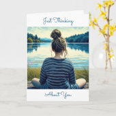 Carte Je Pense À Vous. | Aide à l'amitié (Fleur jaune)