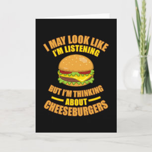 Carte Je pense aux cheeseburgers Hamburger Nourriture